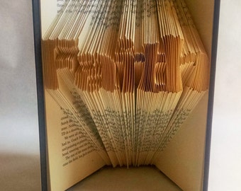 Folded Book Art Featuring the Word "FAITH" - Beautiful Home Decor for the Book Lover