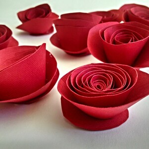 Red Wedding, Red Paper Flowers, Table Decor, Wedding Flowers image 1