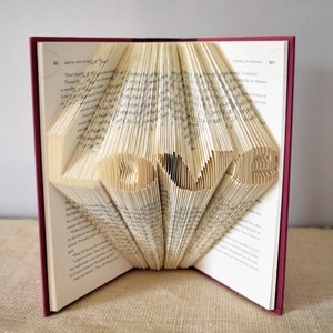 Literature Gift for the Book Lover, Folded Book Art Featuring the word Love image 1