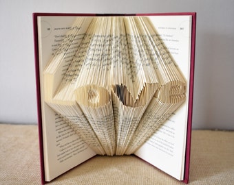 Literature Gift for the Book Lover, Folded Book Art Featuring the word Love