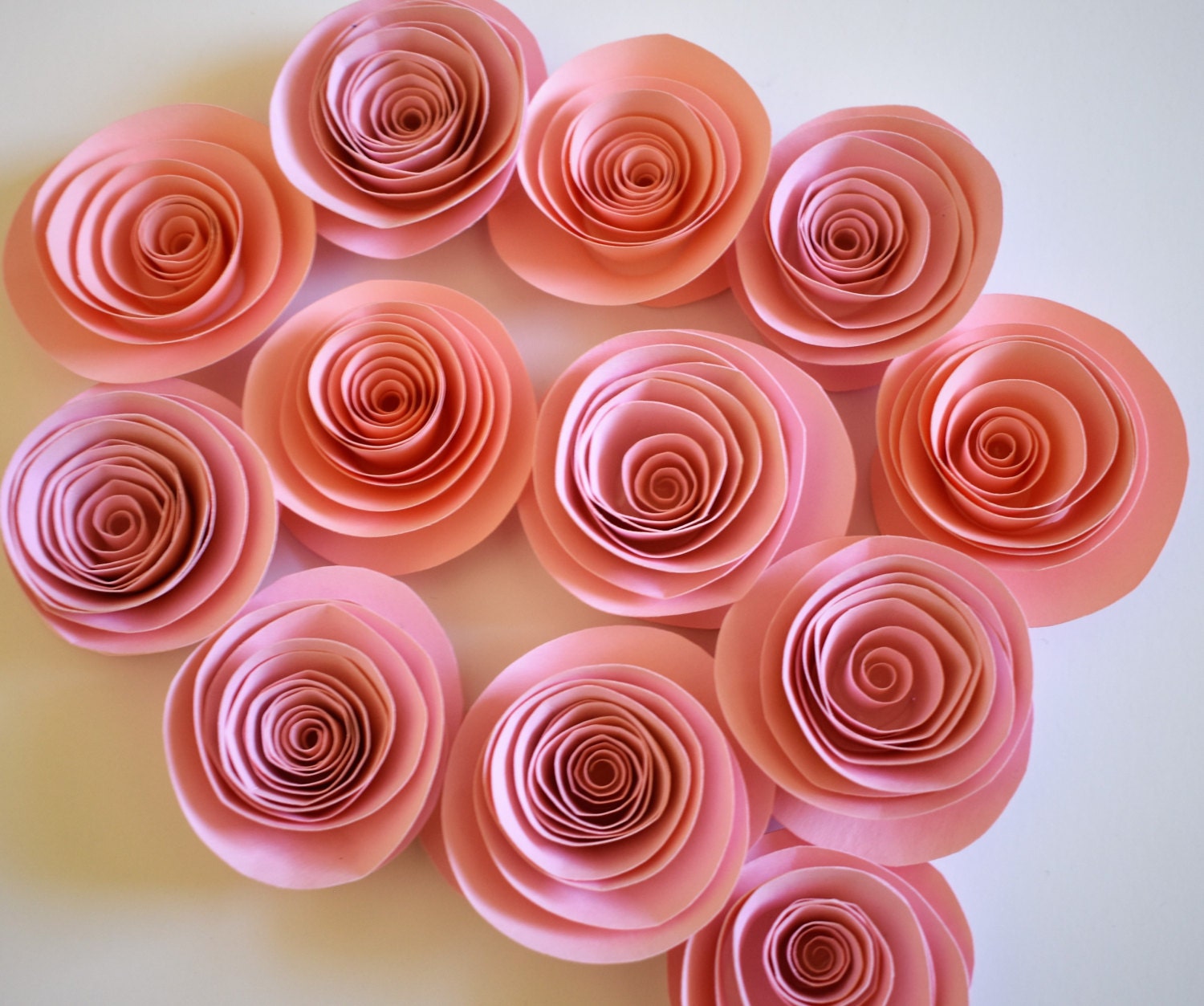 Blush Pink Paper Flowers Loose Paper Roses Small Paper Roses Etsy