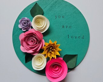 Paper Flower Decor, Spring or Summer floral sign, Unique gifts for Mom and Grandma
