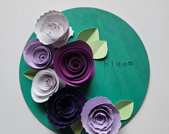 Paper flower sign, Spring or Summer sign, Unique gift for Mom and Grandma, Mother's day gift