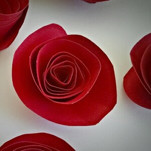 Red Wedding, Red Paper Flowers, Table Decor, Wedding Flowers image 3