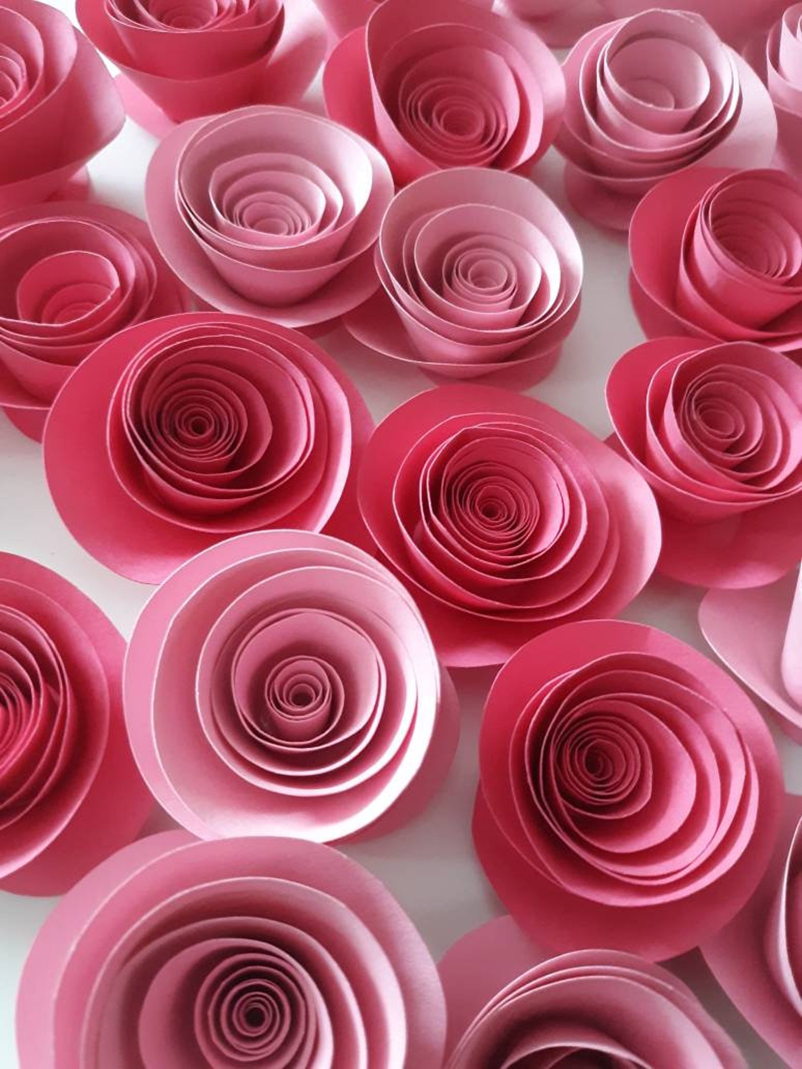 Pink Paper Roses Set of 12 Pink Baby Shower Decor - Etsy