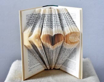 First Anniversary Gift for Him, Paper Anniversary Gift Ideas, Unique Gifts for Him, Personalized Folded Book Art