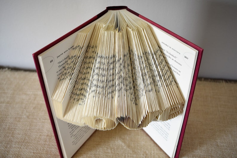 Literature Gift for the Book Lover, Folded Book Art Featuring the word Love image 3