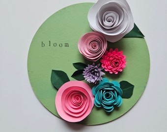 Paper flower sign, Spring or Summer sign, Unique gift for Mom and Grandma