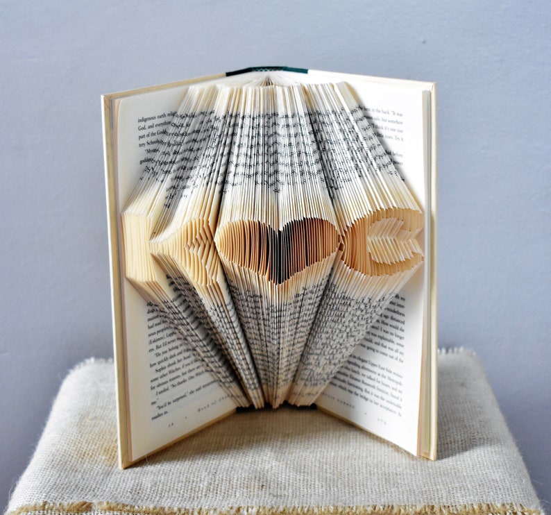 Personalized Gifts for Readers, Anniversary Gift for Book Lovers, Custom Folded Book Art image 2