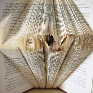 Literature Gift for the Book Lover, Folded Book Art Featuring the word Love image 4
