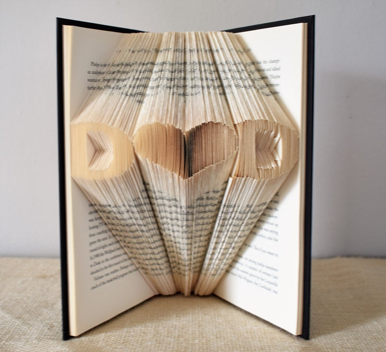 Personalized Gifts for Readers, Anniversary Gift for Book Lovers, Custom Folded Book Art image 1