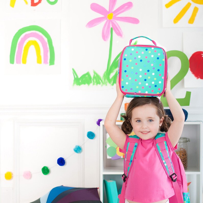 Back to School Lottie Back to School Lunch Box Pencil Case Monogram Lunch Box Kids Backpack and Lunch Box Monogram