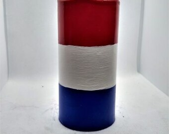 Patriottische ledkaars: rood, wit en blauw