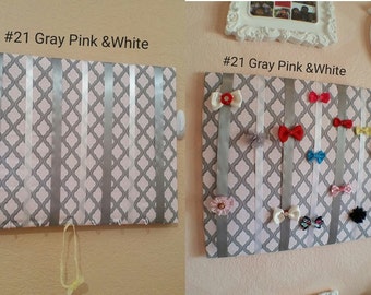Pick Your Pattern/Hair Bow Holder & Headband Organizer/Padded Hair Bow Organizer with Hooks for Headbands/Head Band organizer
