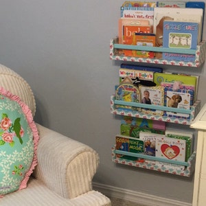 Children&#39;s Book Wall Shelf/ Flower Wall Shelf/ Floating Shelf/ INSTALLATION INSTRUCTIONS INCLUDED