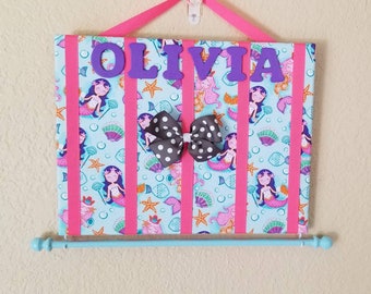 Mermaid Hair Bow & Headband Organizer, Nursery Decor