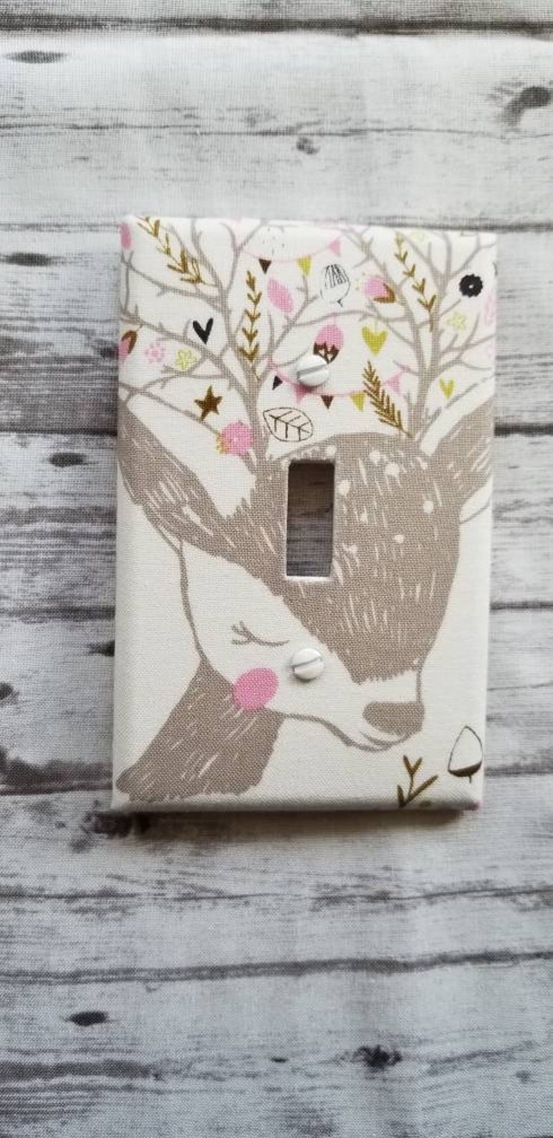 Deer Light Switch Cover Woodland nursery decor Woodland baby Etsy