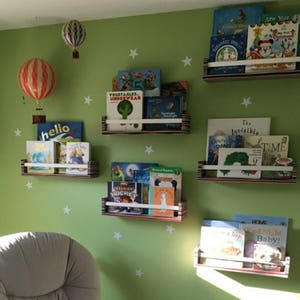 Colorful Stripes Pattern Children&#39;s Book Wall Shelf/ Wall Shelf/ Floating Shelf/ Stripes Wall Shelf/ INSTALLATION INSTRUCTIONS INCLUDED