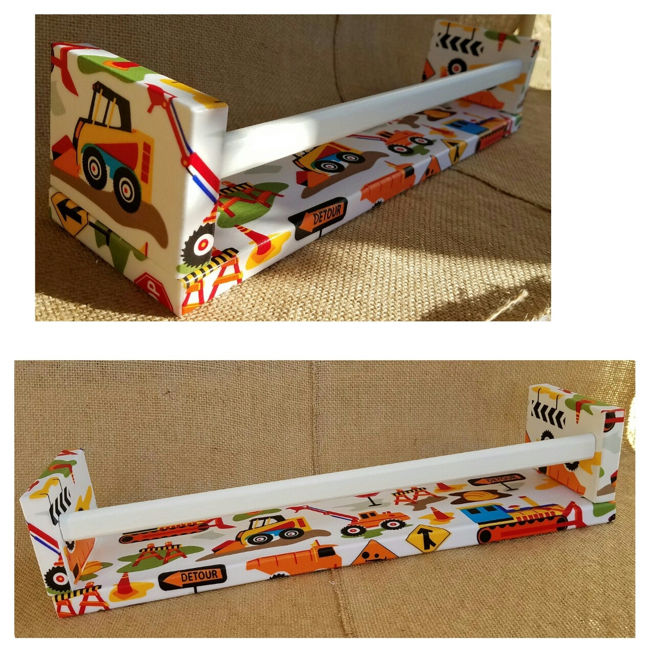 Construction Trucks Children's Book Wall Shelf/ Wall Etsy