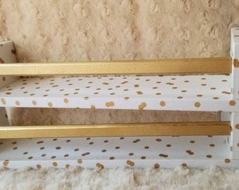 Gold Dots Children's Bookshelf, Nursery Floating Shelf