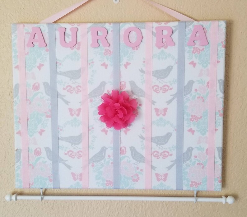 Grey Birds Hair Bow Holder Headband Organizer Hair Bow Etsy