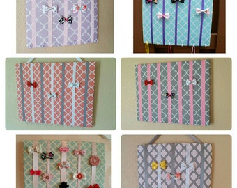 Hair Bow Holder & Headband Organizer /Padded Hair Bow Organizer with Hooks for Headbands/Qutrefoil Hair Bow Organizer