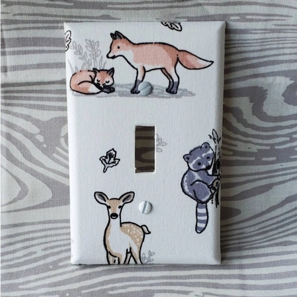Woodland Light Switch - Outlet Cover- Switch Plate Cover-Nursery Decor- Light switch cover- boy room decor- woodland decor for kids room