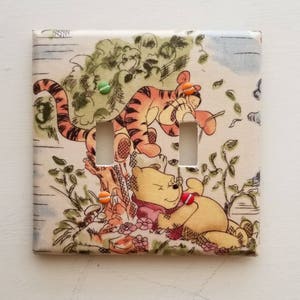 Winnie the pooh themed Light Switch - Outlet Cover- Switch Plate Cover-Nursery Decor- Light switch cover- pooh bear and Friends room decor