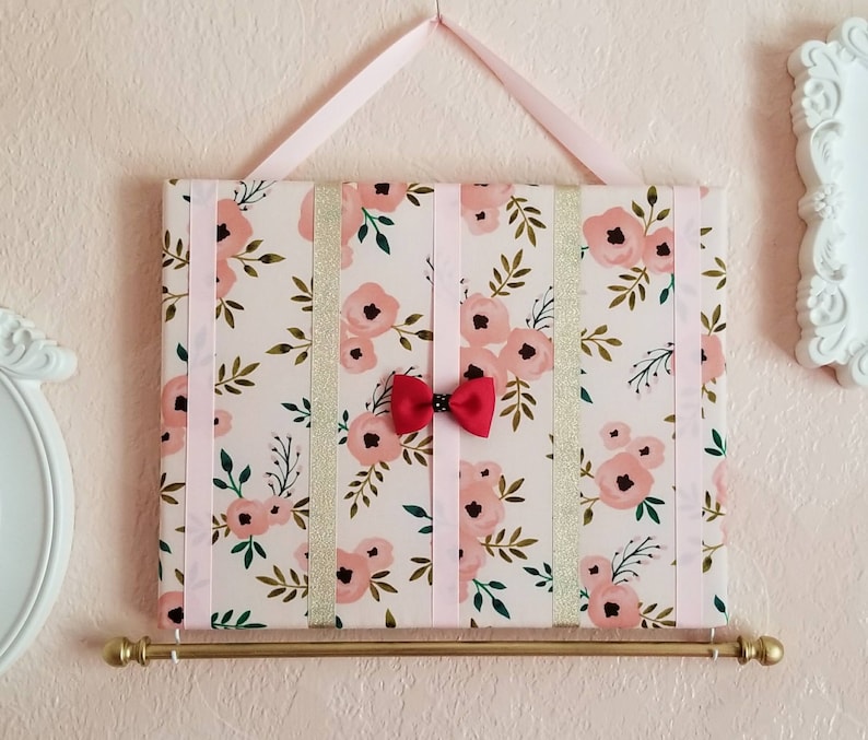 Pink And Gold Hairbow Holder Headband Organizer Hair Bow Etsy