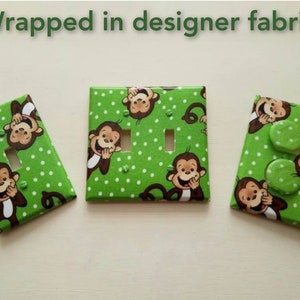 Monkey Light Switch - Outlet Cover- Switch Plate Cover-Nursery Decor- Light switch cover- Monkey nursery decor-  bathroom light switch cover