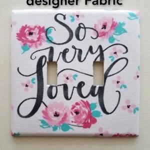 So very Loved double Light Switch - Outlet Cover- Switch Plate Cover-Nursery Decor- Light switch cover- pink room decor
