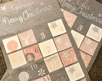Personalised fabric Christmas advent calendars, various designs available, please get in touch for custom requests