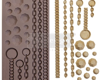 Redesign with prima,  Decor Mould CECE - Gems & Chains. Furniture, resin, glue, handmade