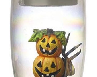 Halloween glass tlight holder, candle, Halloween decoration, party, fall, pumpkin, spider, glitter