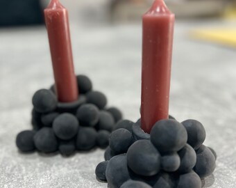 Grey Bubble Candlestick Holder