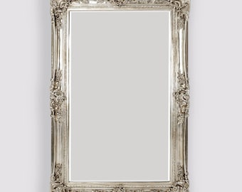 Rosetti Baroque Champagne Silver Gilt Leaf Bevelled Floor Mirror, full length, bedroom, dressing room bathroom, french style ornate