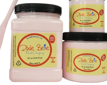 Soft Pink | Dixie Belle Paint | serene pink Chalk Mineral Paint | 236ml 8oz, 473ml 16oz, 946ml 32oz, Shabby Chic Furniture update makeover