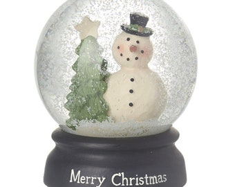 Snowman Merry Christmas Snow Globe, Christmas tree, Winter Wonderland, Christmas Ornament, Snowflakes, Let It Snow