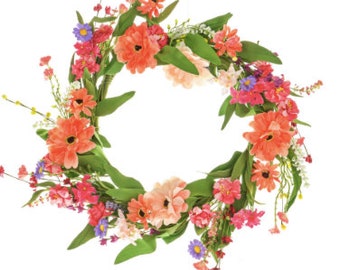 Large English Heath Door Wreath, Round, Front Door, Wedding, Home, Decoration, Artificial Flower, 69cm display, summer, autumn, wildflower