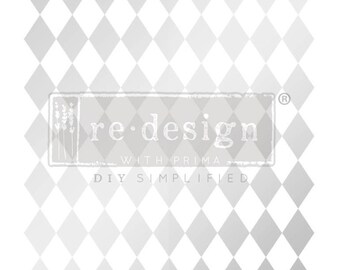 Silver Harlequin Re-Design with Prima – Premium Metallic Decor Transfer, 61cm x 84cm (24” x 35”) Sheet