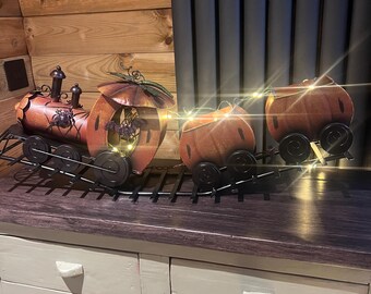 Spooky Halloween Train design metal ornament, for display, sweets, candy, haunted carriage, decoration