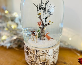 Musical Snow Globe Christmas Winter Wonderland, Water Globe, Enchanted Forest, Christmas Ornament, Living Room Decoration, Christmas Tree