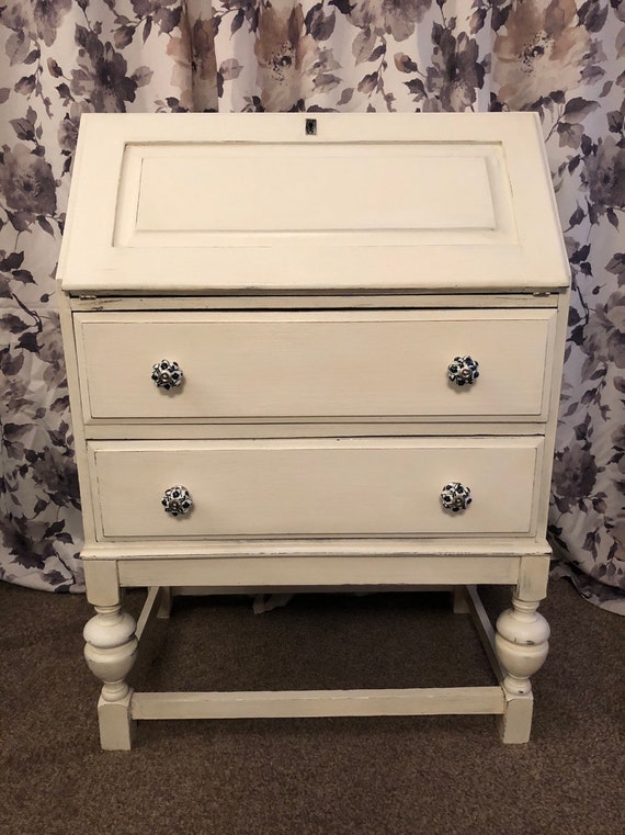 Sold Shabby Chic Solid Wood Bureau Writing Desk Office Study Etsy