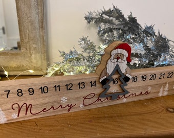 SOLD OUT Father Christmas Wooden Advent countdown to Christmas Rule, advent calendar, family countdown, 1st December