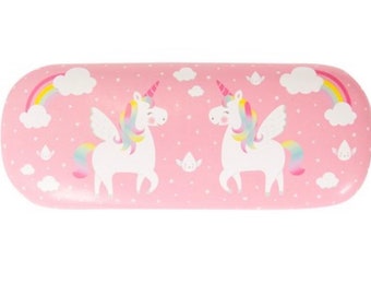 Rainbow unicorn themed glasses case, sunglasses, storage, accessories, glasses wearer, organisation, cleaning cloth, seeing is believing