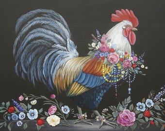 Royal Rooster A2 or A3 Rice Decoupage Paper, Belles & Whistles, Furniture, Scrap Book, home decor