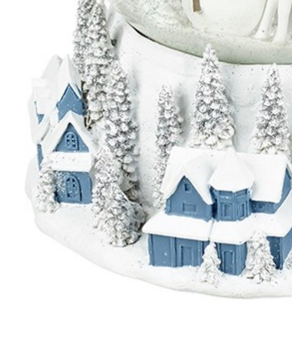 Grande Boule à Neige Noël Paysage Urbain Enneigé – Décoration Magique Et Festive 16 Cm