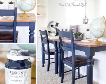 Midnight Blue, Fusion Mineral Paint, 500ml, Shabby Chic Furniture update makeover, milk paint, silk, chalk paint, upcycle, refinish, art