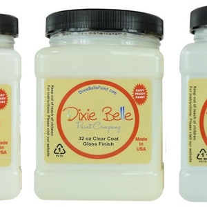 Vernice trasparente, Dixie Belle Sealer Polyacrylic, lucido, satinato, opaco / 236 ml 8 oz, 473 ml 16 oz, 946 ml 32 oz, restauro di mobili Shabby Chic