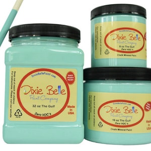 The Gulf | Dixie Belle Paint | soft turquoise | Chalk Mineral Paint 236ml 8oz, 473ml 16oz, 946ml 32oz, Shabby Chic Furniture update makeover